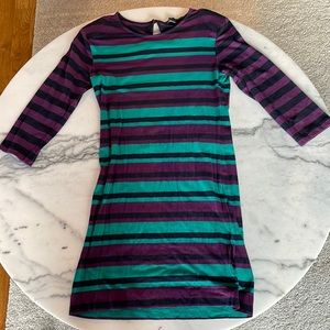 French Connection Striped 3/4 Length Sleeve Dress - Size 12